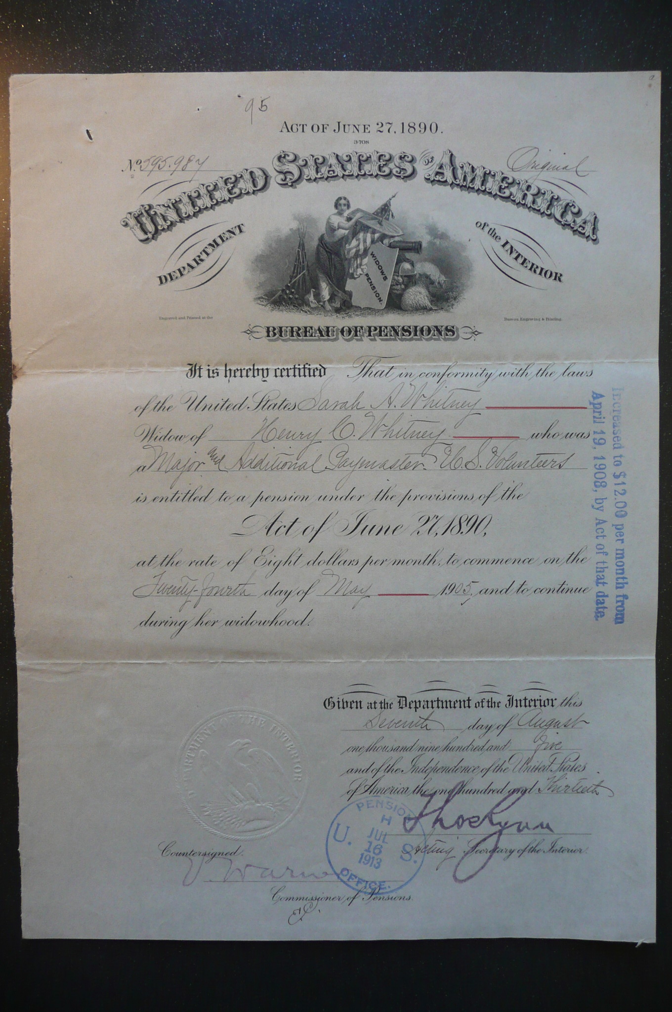 Widow's Certificate