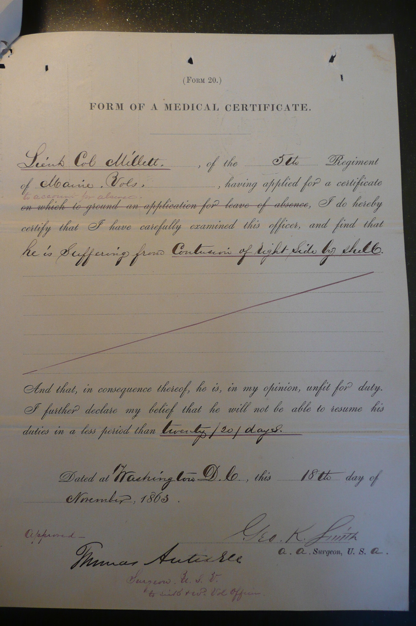 Medical Report, 1863