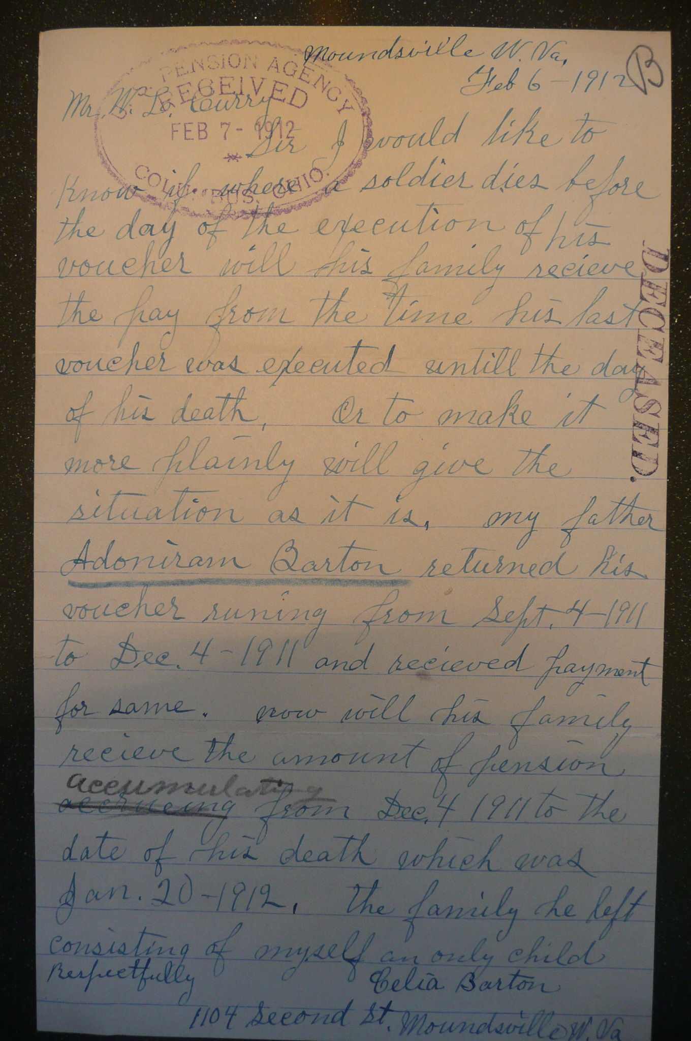 Letter from Son